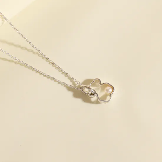 Tous Silver Silueta with Pearl Necklace