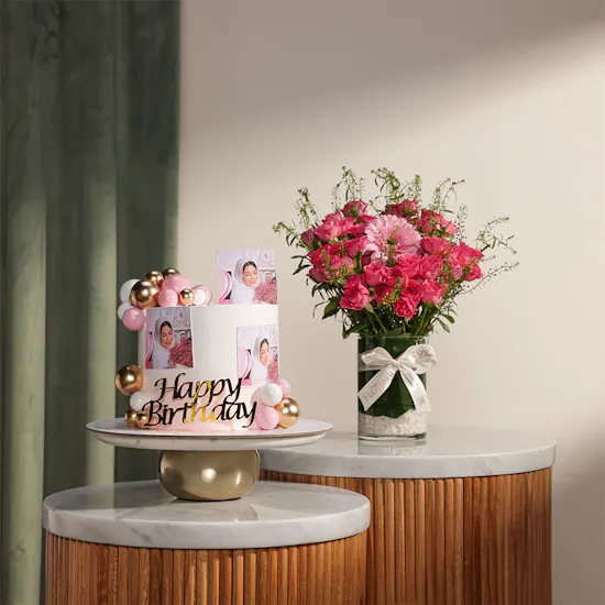 December Cake Personalized with Photo Birthday Cake | Happiness Flowers