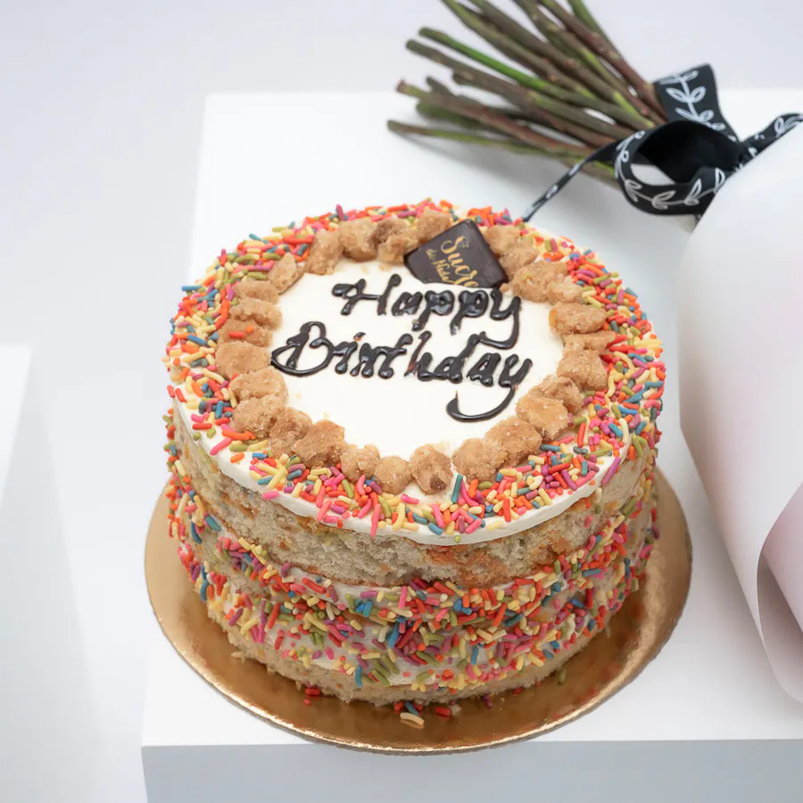 Sucre De Nada Vanilla Birthday Cake | Roses Bouquet 4