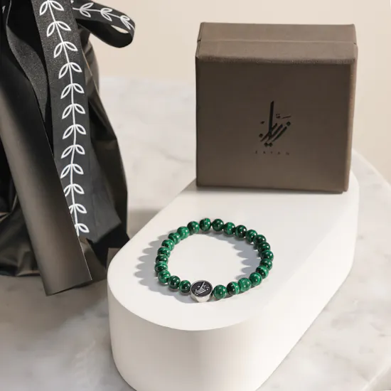 Zayan Malachite Bracelet With Silver | Pure Flowers