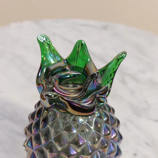 Blue Pineapples Glass Vase