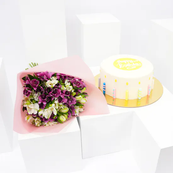 Helen's Bakery Birthday Cake | Alstroemeria