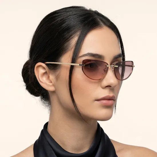 Le Specs Bubbles Wrap Gold Smokey Pink Gradient Women's Sunglasses