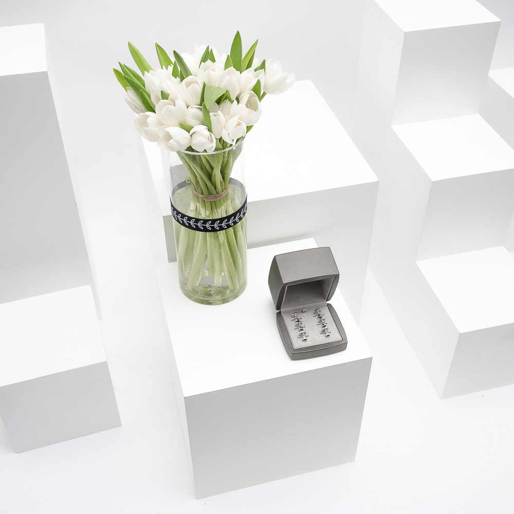 طقم ازارير فضة واللازورد من زيان | التوليب