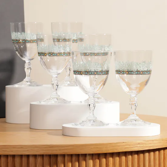 Dimlaj Crystal Stemware Set | Wurood Gold