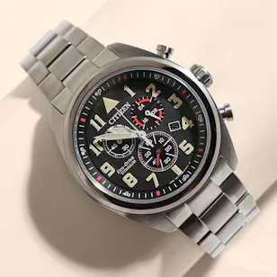 Citizen Male Super Titanium Chronograph Black Watch