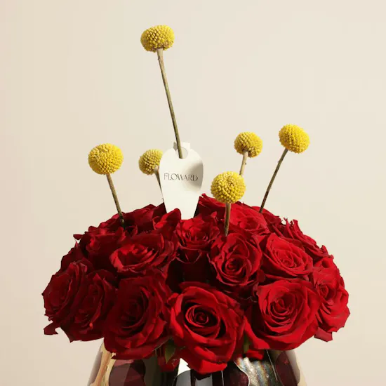 Crimson Luxe Red Rose Vase