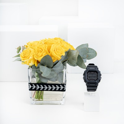 ساعة جي شوك الرجالية من كاسيو | الأزهار المشرقة
