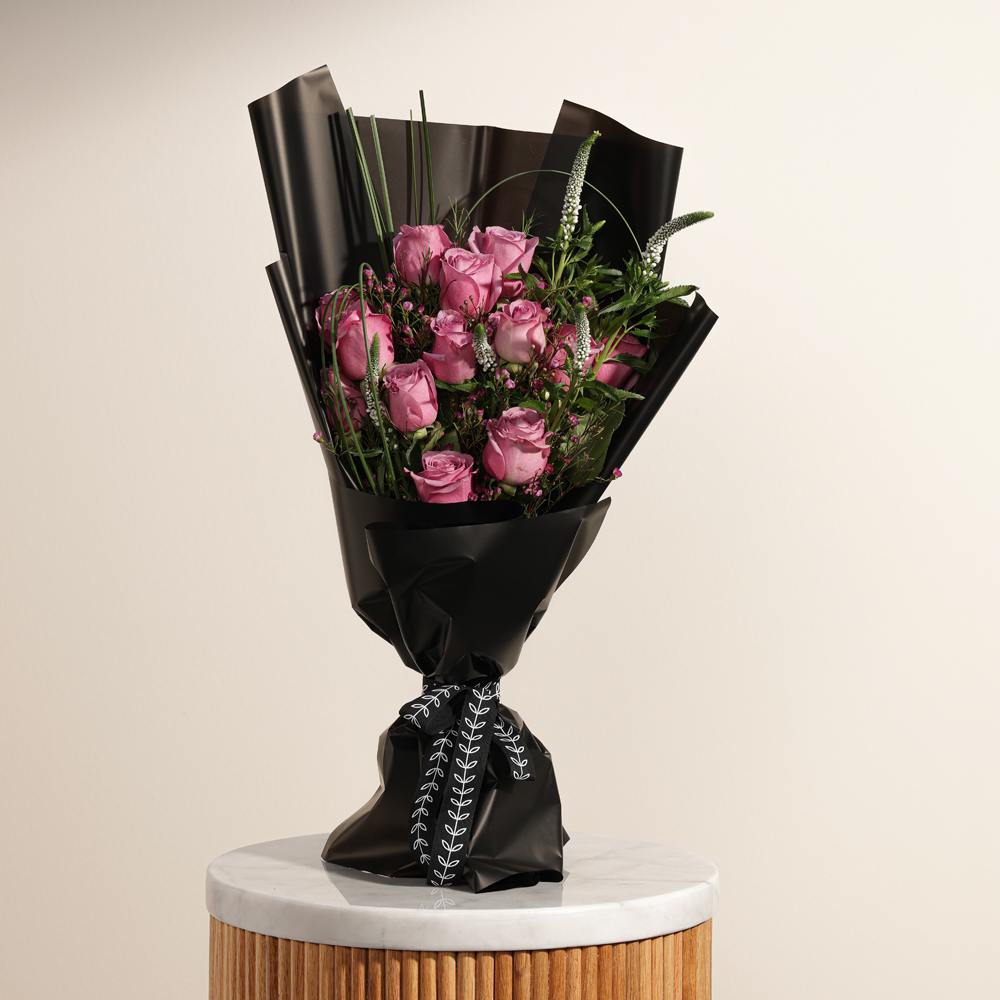 Purple Bouquet | Black Wrap