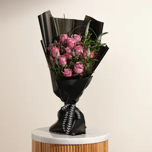 Purple Bouquet | Black Wrap