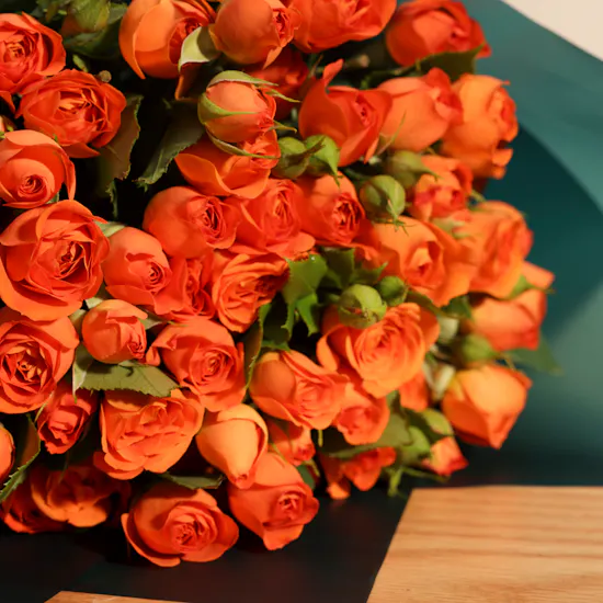Warm Sunburst Rose Bouquet | 12 Flowers