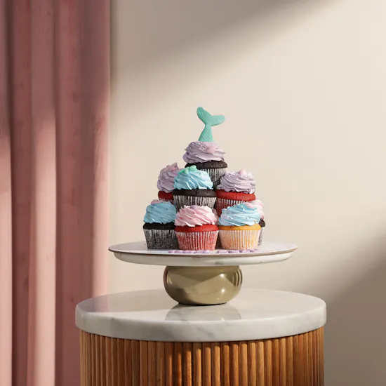 December Cake Personalized Mermaid Cupcake Tower