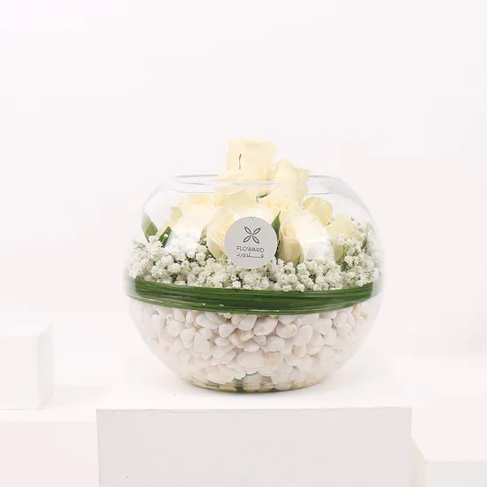 White Circle | Glass Vase