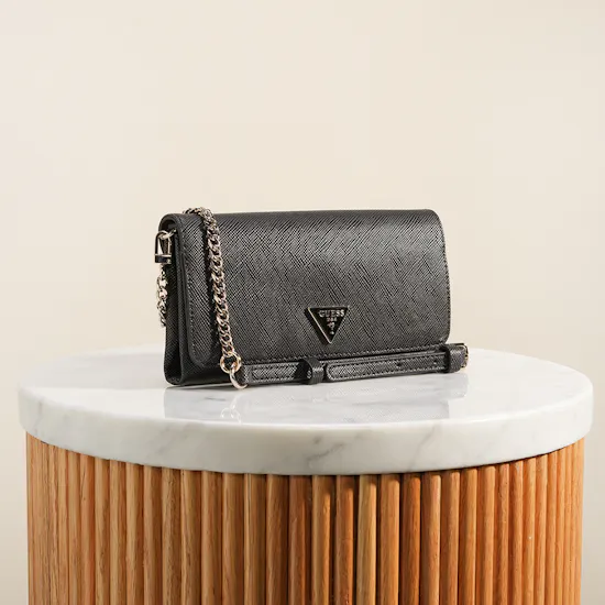 Guess Noelle II Xbody Flap Organizer Black Women's Crossbody Bag