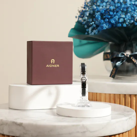 Aigner Etro Black Men Bracelet | Elegant Refined Flower