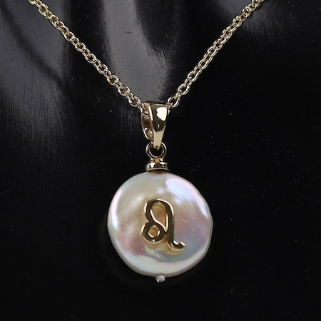 Leo Ash Couture Zodiac Necklace by Ash Couture | Gold Plated | Pearl