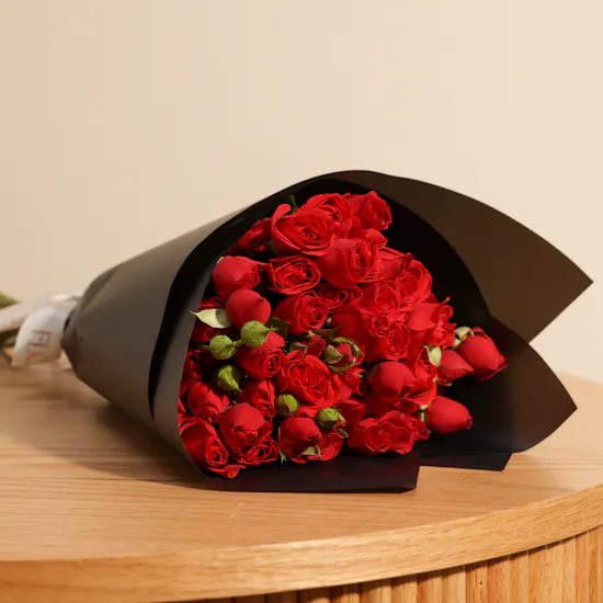 Elegance Red Baby Rose Bouquet | 12 Flowers