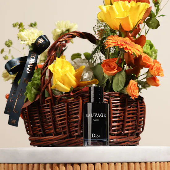 Dior Sauvage Parfum for Men | Sunshine of Life Flower Basket