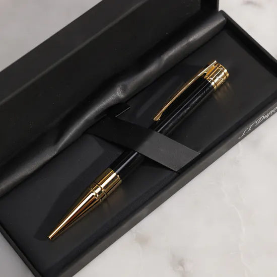 S.T.Dupont D-initial Black And Gold Ballpoint Pen