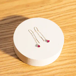 L'azurde Pink Heart Earrings 