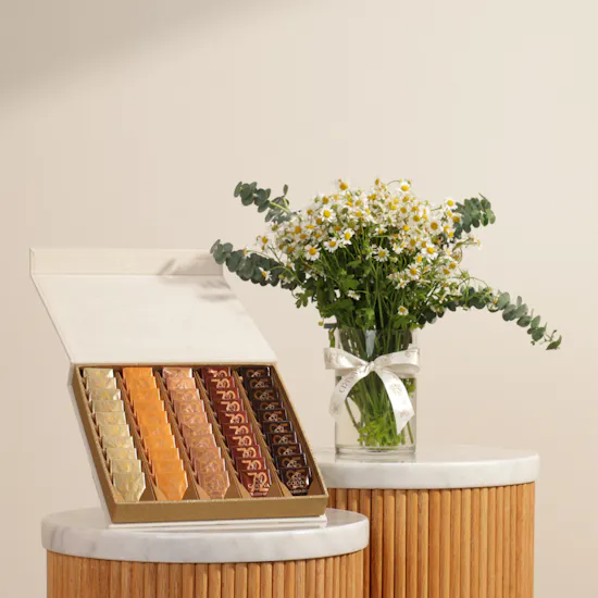 Godiva Fabric Carré Chocolate Box | Delightful Breeze Flower Vase