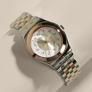 Swatch Ladies Midimix Two Tone Watch Swatch Ladies Midimix Two Tone Watch