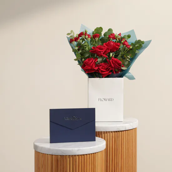 Wondergifts Date Night Dining Experience Gift Voucher | Tonight Is Ours Flower Bouquet
