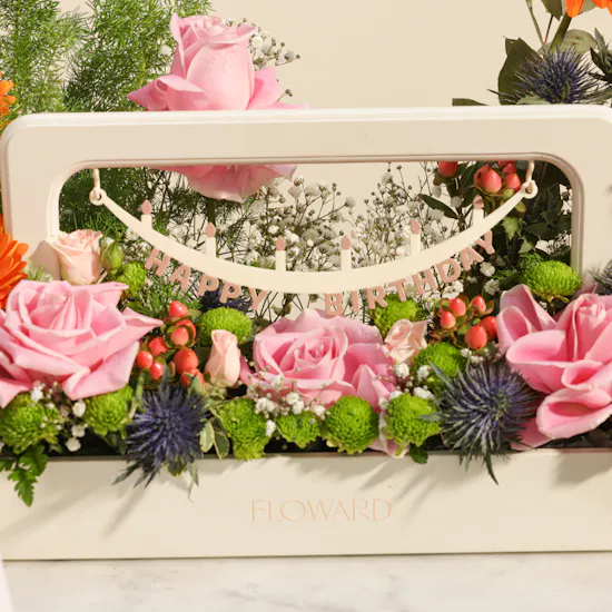 Floward Unity Acrylic Puzzle | Colorful Birthday Flowers