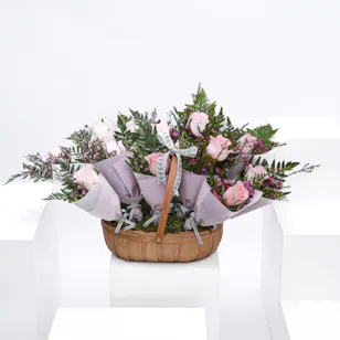 Soft Flower Favors Basket Soft Flower Favors Basket