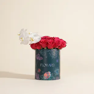 Fuchsia and White Flowers Box | 30 Flowers 
