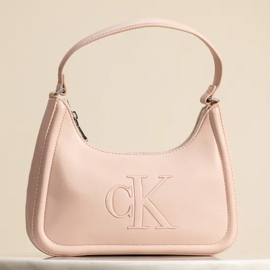 Calvin Klein Pink Embossed Monogram Women’s Shoulder Bag