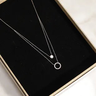 AV Jewelry Two-Tier White Gold Necklace