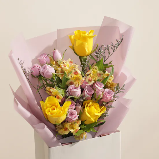 Blushing Sunshine Flower Bouquet