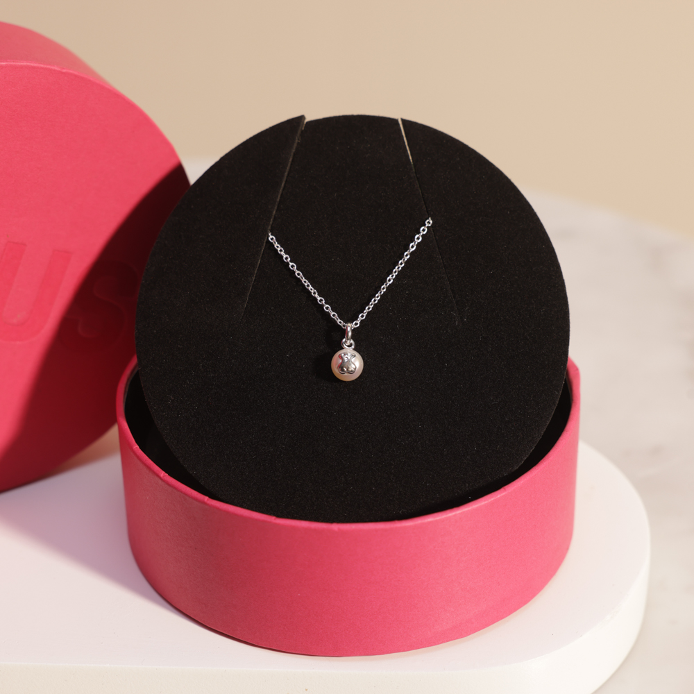 قلادة الفضة واللؤلؤ للنساء من توس