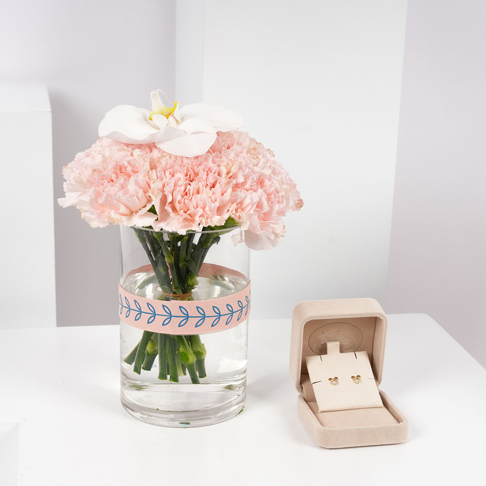 أقراط ألماس للمولودة من جولز | مزهرية الربيع