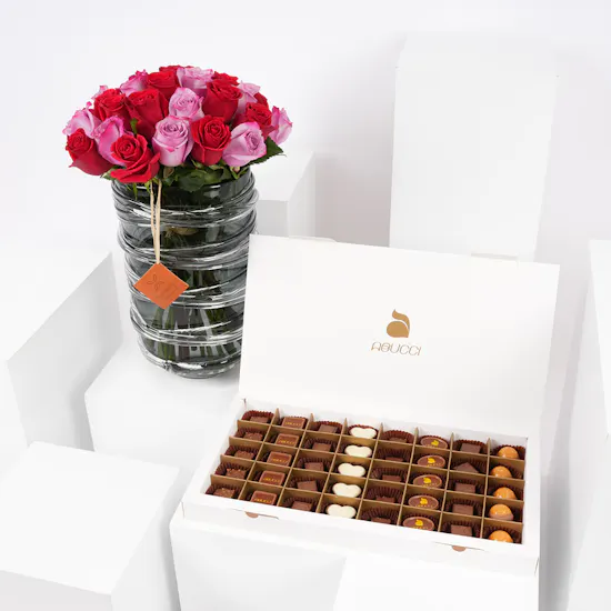 Abucci Large Chocolate Box | Roses