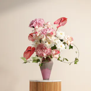 Blush Blooms Flowers Vase