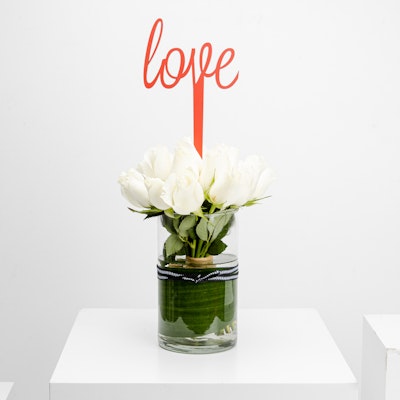 Love White Roses Vase