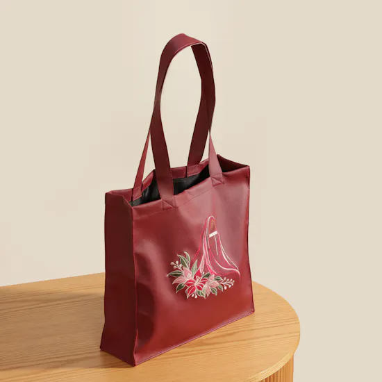 Glossy Touch Burgundy Omani Women’s Day Leather Bag