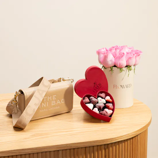 Marc Jacobs Mini Crossbody Bag | Fleur Belgian Chocolate Box and Stunning Flowers