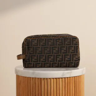 Fendi Toiletry Jacquard Brown Case