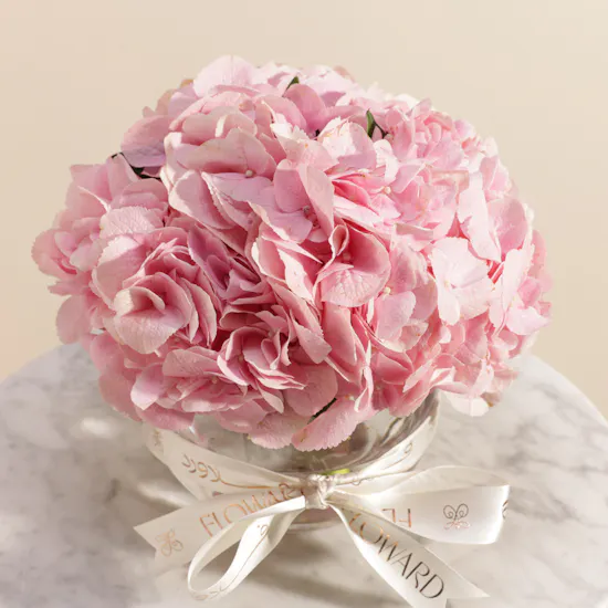 Cozy Pink Hydrangea Vase