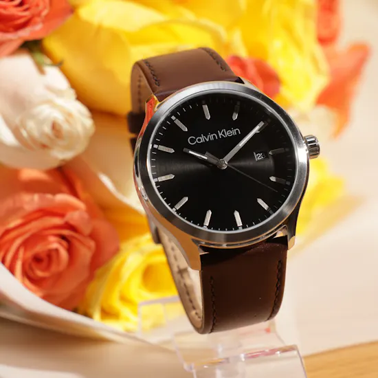 Calvin Klein Dark Brown Leather Men's Watch | Magical Bouquet