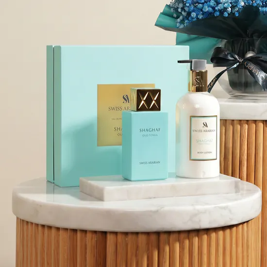 Swiss Arabian Shaghaf Oud Tonka Unisex EDP Giftset | Father's Majestic Flower