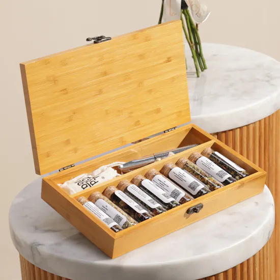 Feel Good Tea Wooden Box | Father's Day Flowers Bouquet