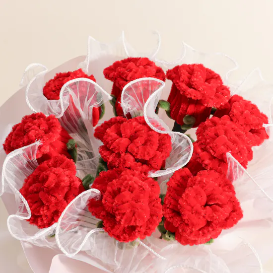 Plush Artificial Roses Bouquet