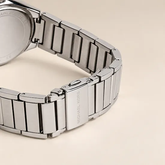 Michael Kors Mini Sylvia Pavé Silver-Tone Women's Watch