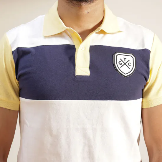 TGC White & Yellow Shield Polo Shirt