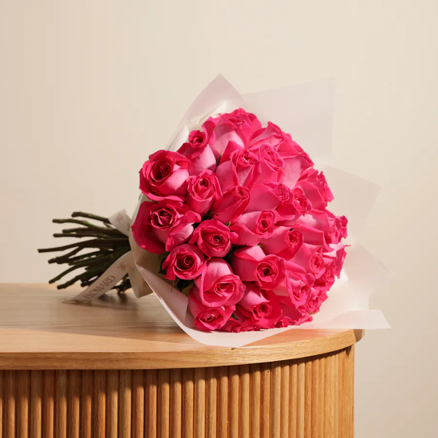 Fuchsia Roses Bouquet | 35 Flowers 4