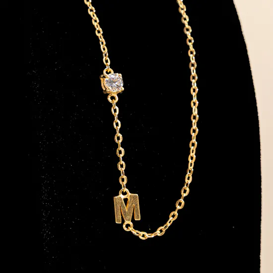 Hrh Letter M Gold-plated Necklace